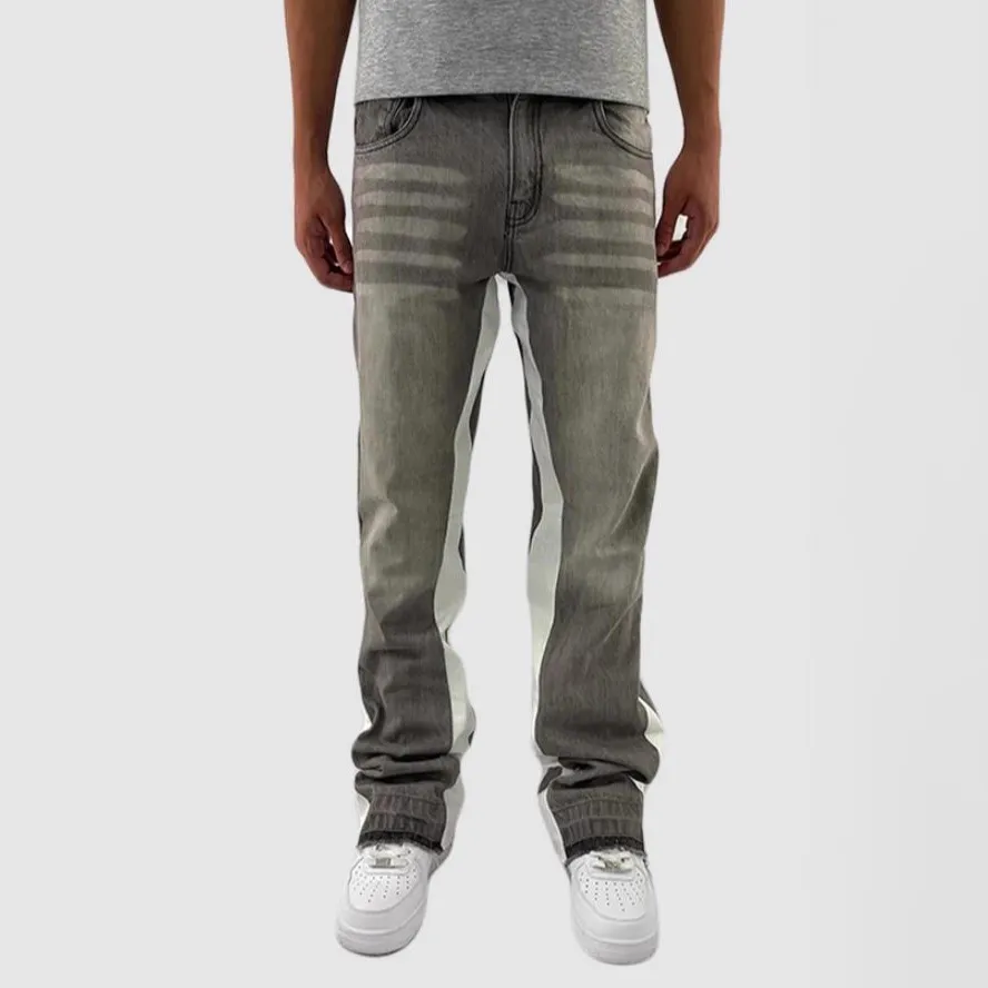 Men'S Fashion Casual Washed Stitching Loose Hip-Hop Skinny Jeans