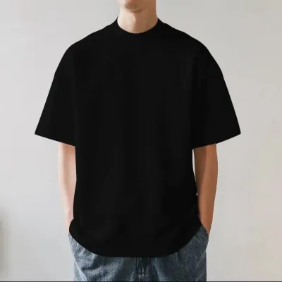 Men'S Fashion Casual Simple Solid Color Cotton Short-Sleeve Loose T-Shirt