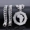 Pendant Silver (Hollow Map) + Round Chain 50Cm (Full Drill Buckle)