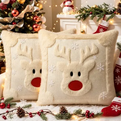 Christmas Creative Plush Living Room Sofa Bedroom Pillowcase