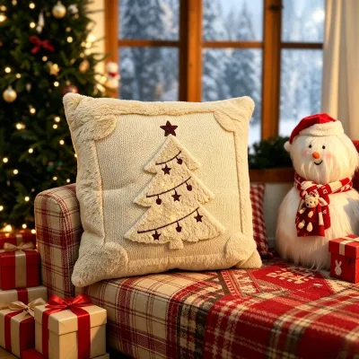 Christmas Creative Plush Living Room Sofa Bedroom Pillowcase
