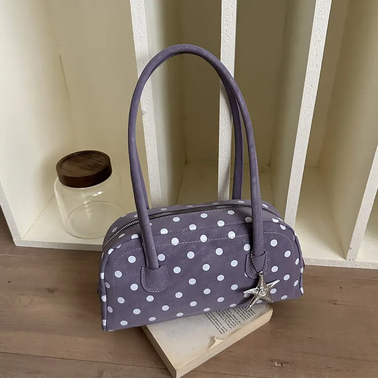Women Fashion Casual Polka Dot Print Shoulder Bag