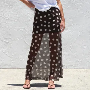 Women Fashion Casual Summer Polka Dot Print Mesh Skirt