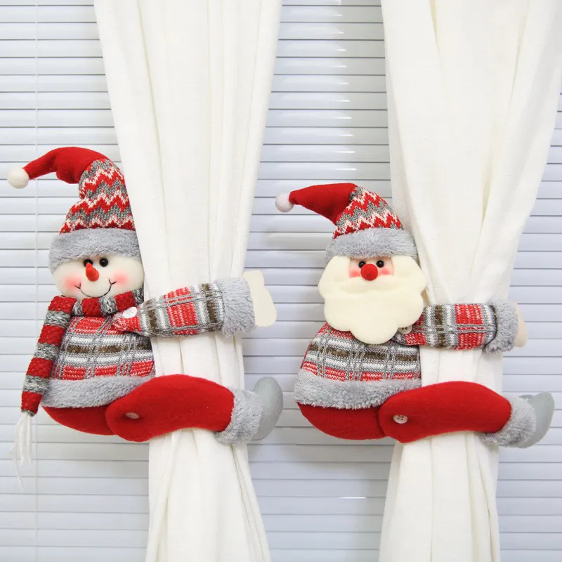 Christmas Creative Cartoon Doll Curtain Tiebacks Restaurant Decorations