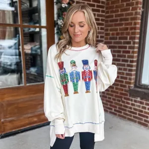Christmas Women'S Fashion Casual Sequin Thickened Long Sleeve Loose Sweatshirt