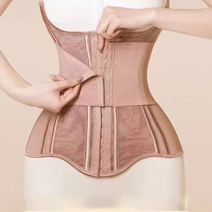 Women Fashion Solid Color Reinforced Breasted Corset Waist Belt Shapewear