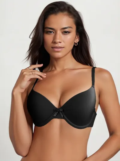Women Fashion Sexy Solid Color Anti-Sagging Push-Up With Steel Ring Bra