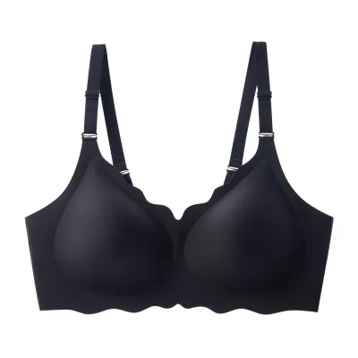 Women Fashion Sexy Solid Color Traceless Push-Up Anti-Sagging Non-Rimless Bra