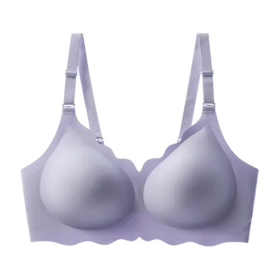 Women Fashion Sexy Solid Color Traceless Push-Up Anti-Sagging Non-Rimless Bra