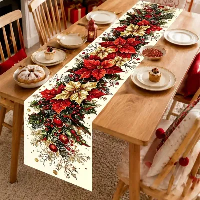 Christmas Printed Tablecloth Dining Table Decorative Table Mat