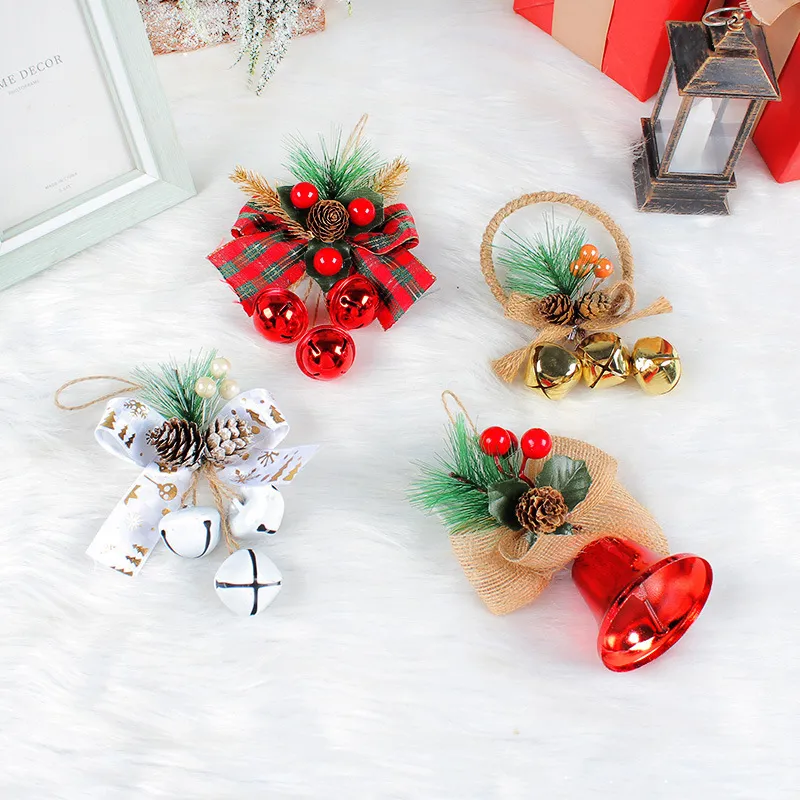 Christmas Bow Bell Pendant Diy Christmas Tree Ornaments Decoration