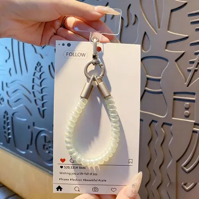 Women Fashion Telephone Line Chain Tpu Wrist Anti-Lost Keychain