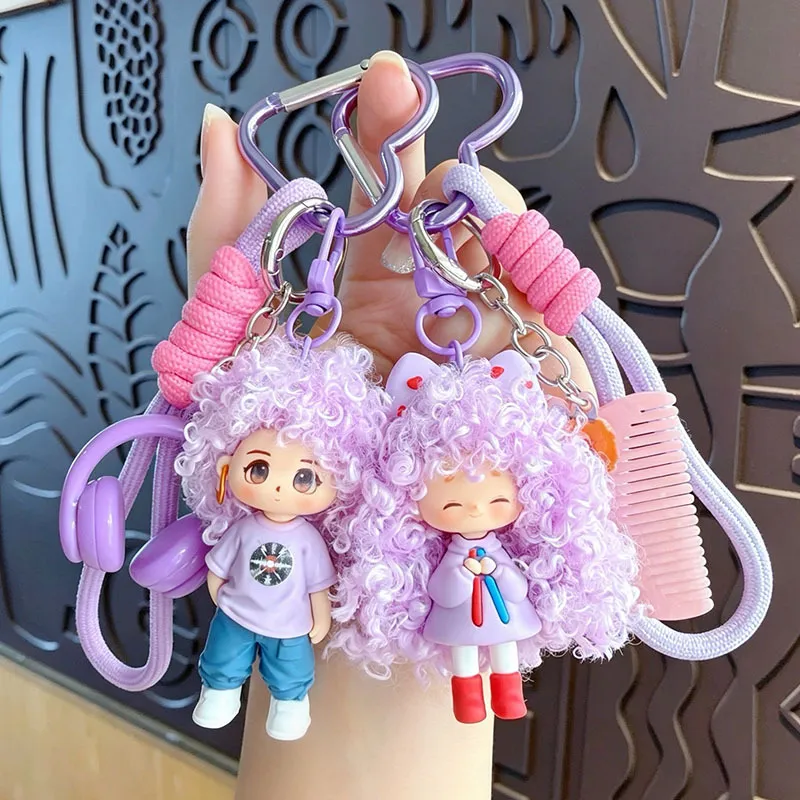 Fashion Cartoon Cool Couple Boys And Girls Keychain Pendant