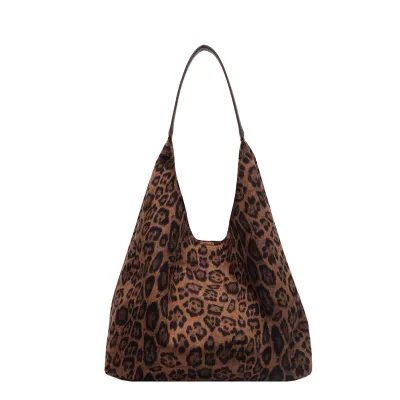 Woemn Fashion Casual Retro Leopard Large Capacity Shoulder Bag