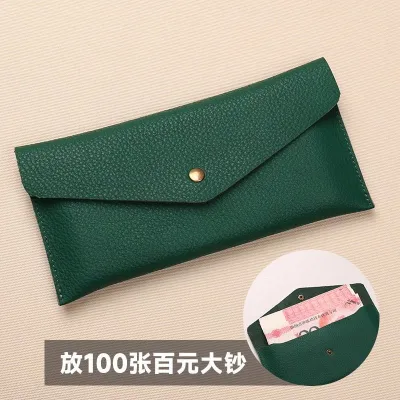 Women'S Fashion Solid Color Long Thin Clutch Large Capacity Soft Wallet