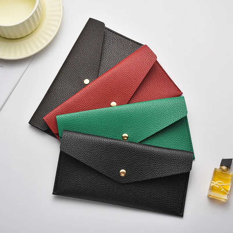 Women'S Fashion Solid Color Long Thin Clutch Large Capacity Soft Wallet