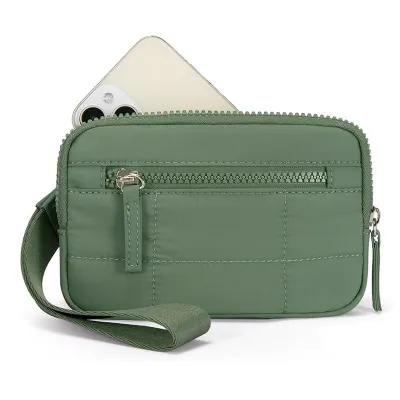 Women Fashion Casual Solid Color Pleated Transparent Pvc Window Coin Purse Wallet