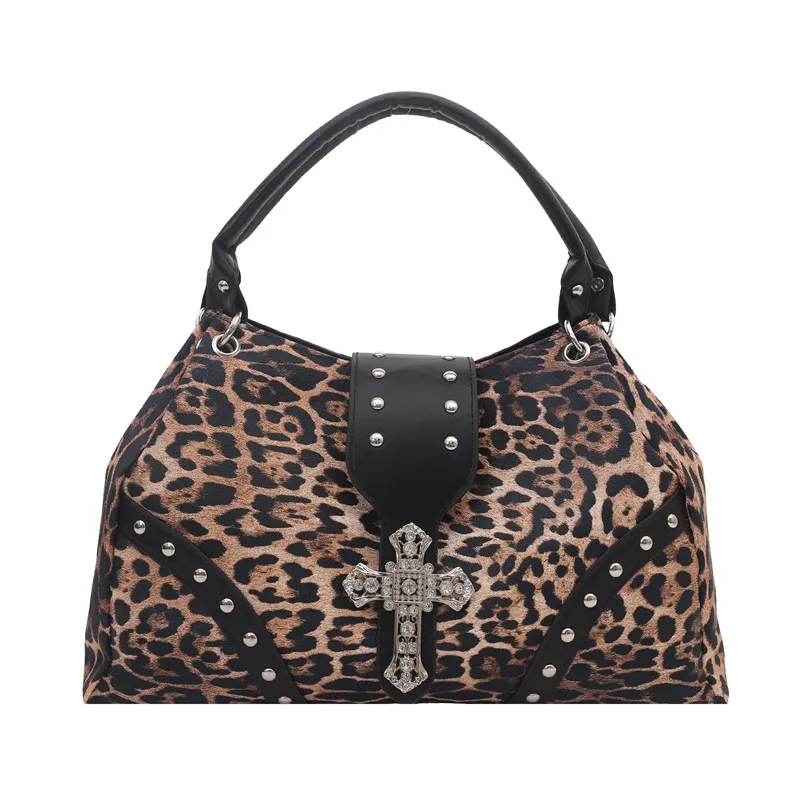 Women Fashion Casual Leopard Print Large Capacity Handbag
