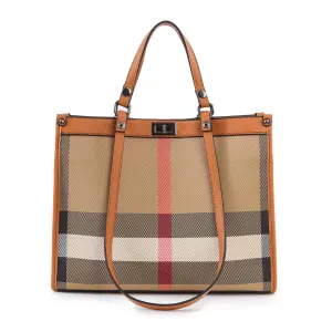 Women'S Fashion Casual Plaid Large Capacity Handbag