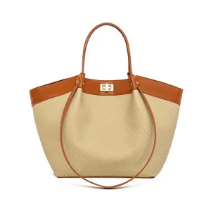 Women'S Fashion Contrast Color Simple Handbag