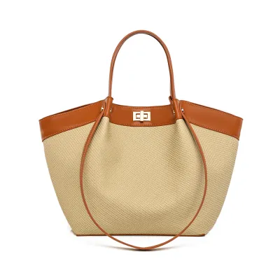Women'S Fashion Contrast Color Simple Handbag