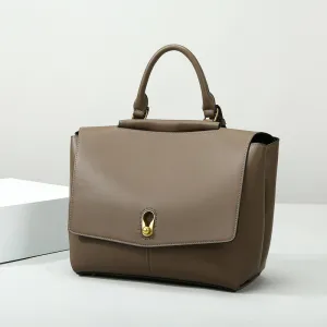 Women'S Fashion Casual Simple Solid Color Pu Leather Large Capacity Handbag