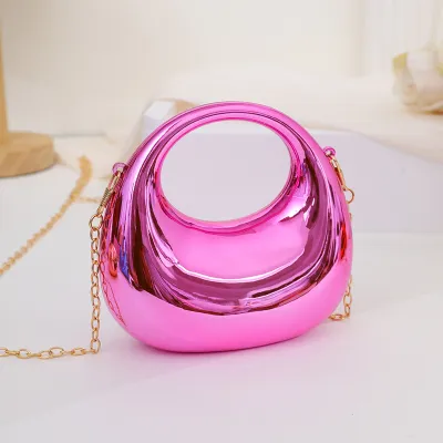 Kids Girls Fashion Solid Color Acrylic Chain Mini Crossbody Bag
