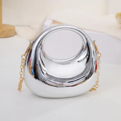 Kids Girls Fashion Solid Color Acrylic Chain Mini Crossbody Bag