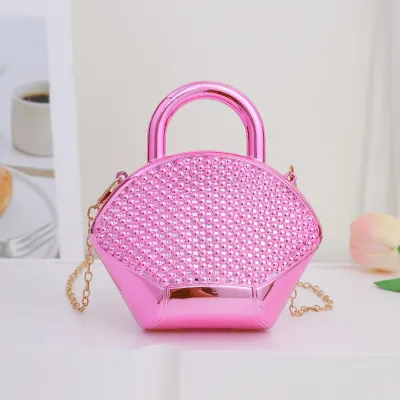 Kids Girls Fashion Mini Solid Color Acrylic Crossbody Bag