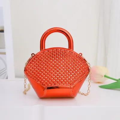 Kids Girls Fashion Mini Solid Color Acrylic Crossbody Bag