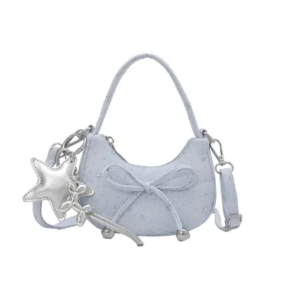 Kids Girls Fashion Cute Bow Star Print Mini Handbag