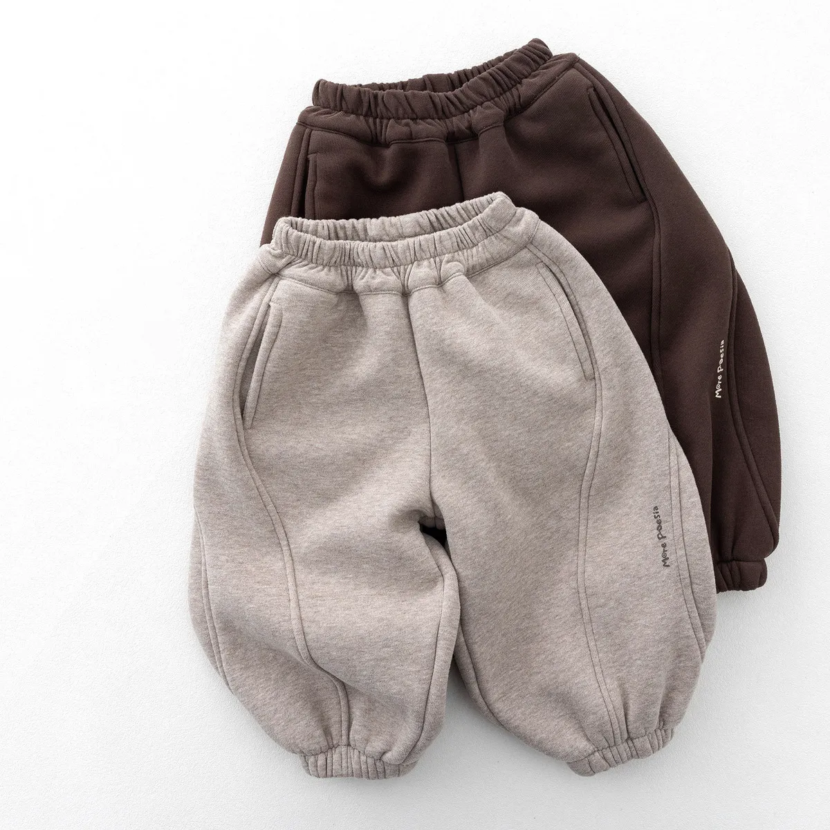 Kids Boys Fashion Autumn And Winter Fleece-Lined Loose Pants