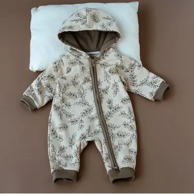 Kids Baby Boys And Girls Fashion Autumn And Winter Printed Long-Sleeve Zipper Fleece Jumpsuits