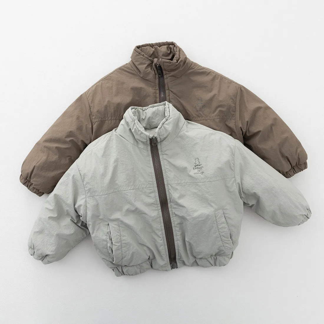 Kids Boys And Girls Fashion Casual Winter Long-Sleeve Zipper Cotton-Padded Thickened Coat
