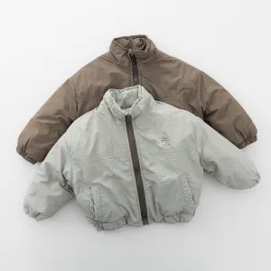 Kids Boys And Girls Fashion Casual Winter Long-Sleeve Zipper Cotton-Padded Thickened Coat