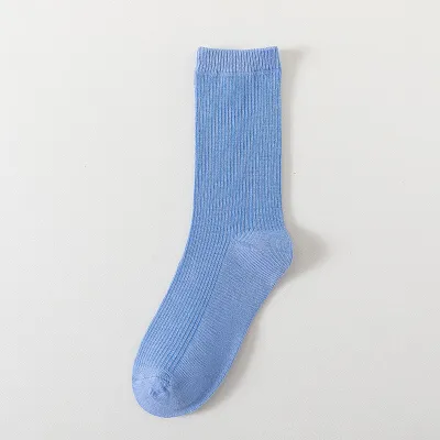 Fashion Simple Solid Color Cotton Mid-Tube Socks