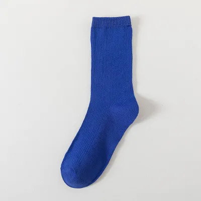 Fashion Simple Solid Color Cotton Mid-Tube Socks