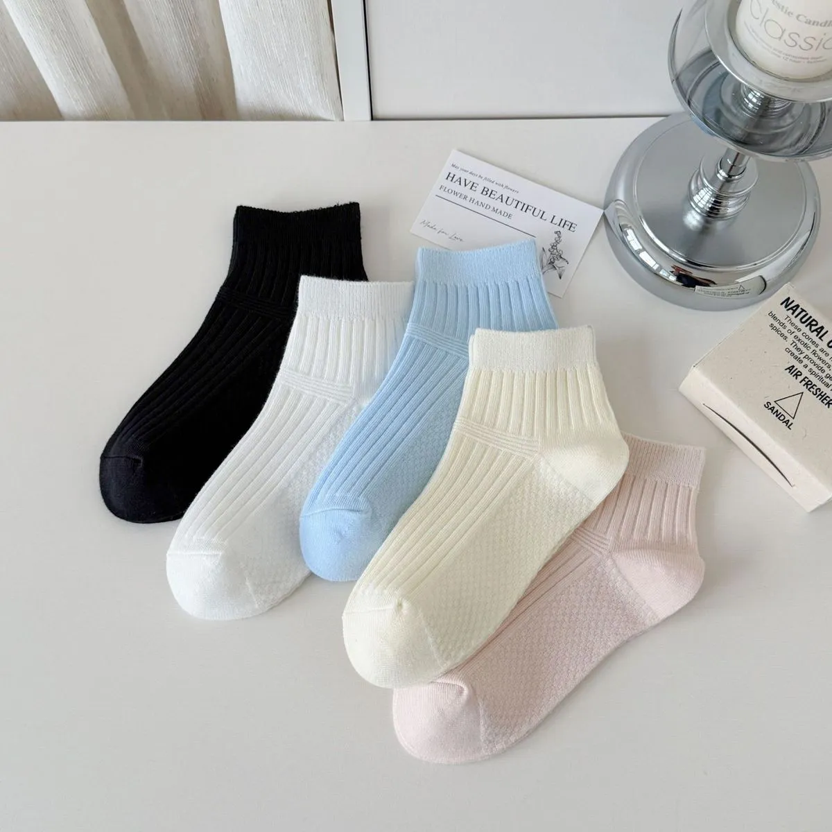 Women'S Fashion Summer Solid Color Breathable Thin Short Socks