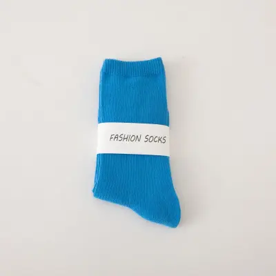 Women Fashion Spring And Summer Solid Color Mid-Tube Socks