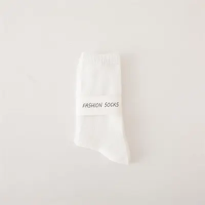Women Fashion Spring And Summer Solid Color Mid-Tube Socks