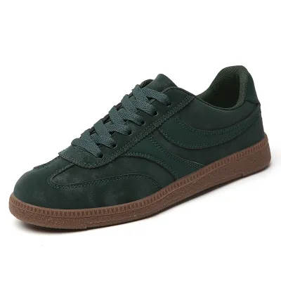 Women'S Fashion Casual Retro Color Contrast Lace-Up Flat Sneakers