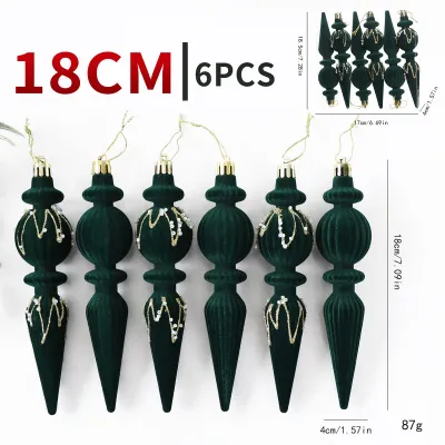 Christmas Fashion Creative Flocking Alien Christmas Tree Decoration Pendant 6pcs/Set