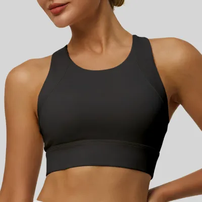 Women Fashion Simple Solid Color Shockproof Yoga Sports Bra