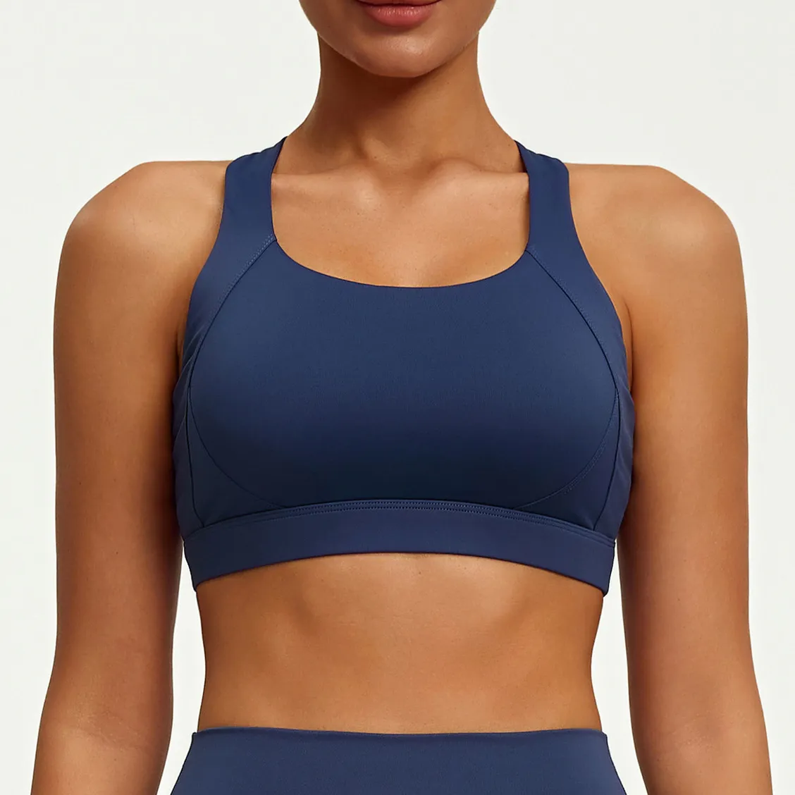 Women Fashion Sexy Solid Color Double-Sided Backless High Elastic Sports Yoga Bra