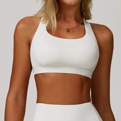 Women Fashion Sexy Simple Solid Color Shock-Absorbing Sports Bra