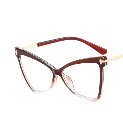 Women Fashion Cat Eye Shaped Large Frame Glasses