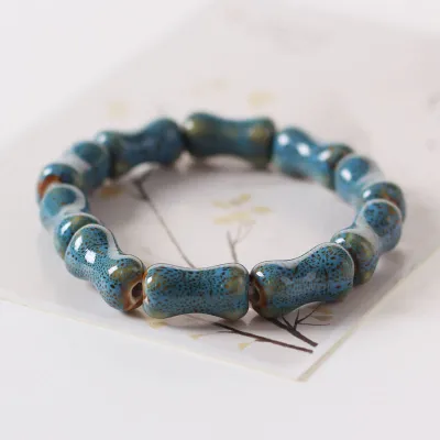 Ethnic Geometric Colorful Beaded Ceramic Bracelet for Women
