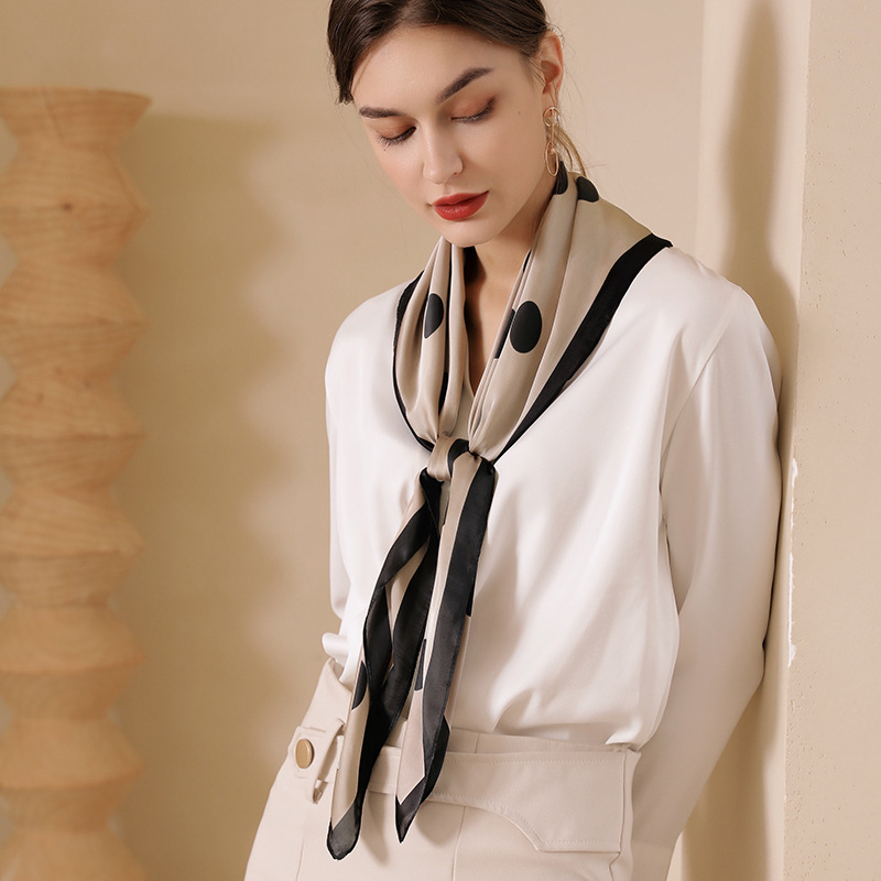 Wholesale Women Spring Elegant Polka Dot All-match Square Scarf
