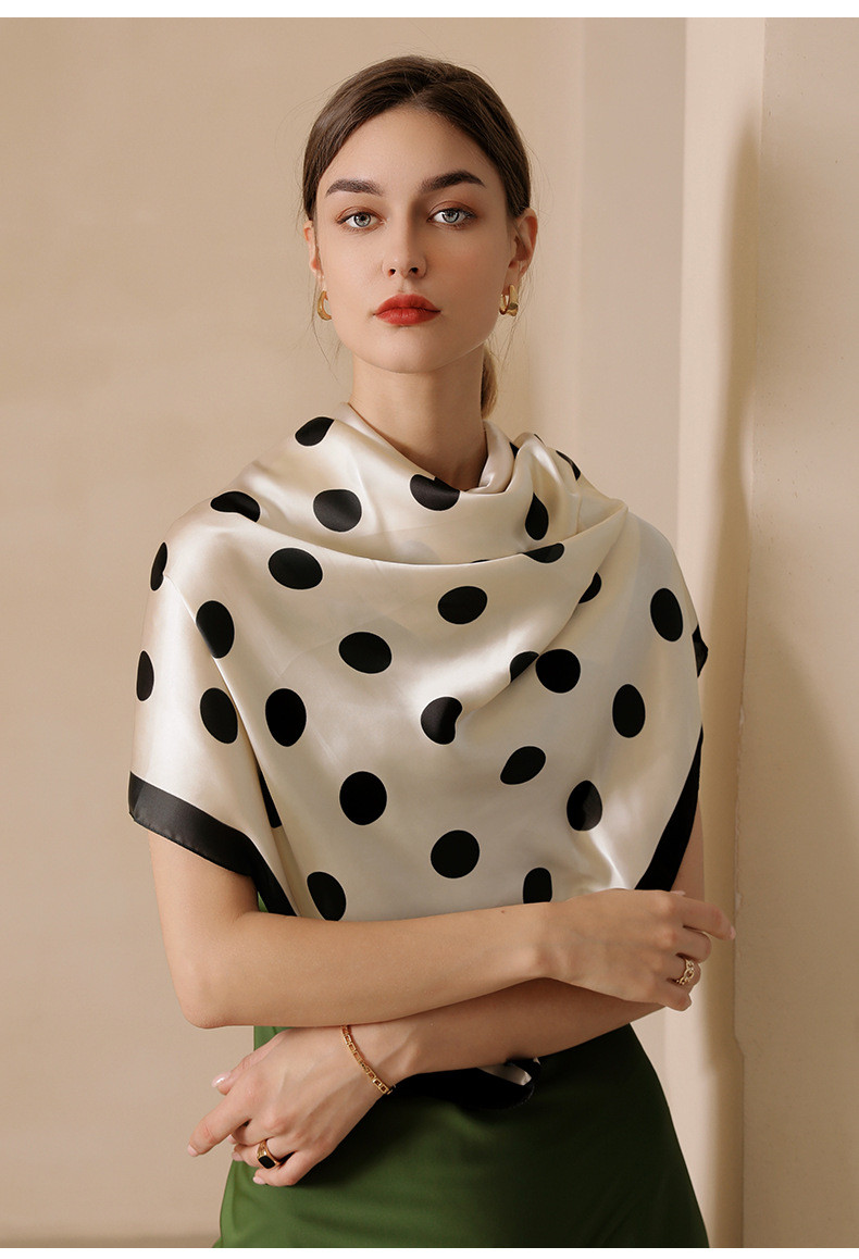 【TATIANA】Mini Dot Square Silk Scarf シルク100% Plantsilk Satin Square Scarf - Plant Based Fabric - Walmart.com
