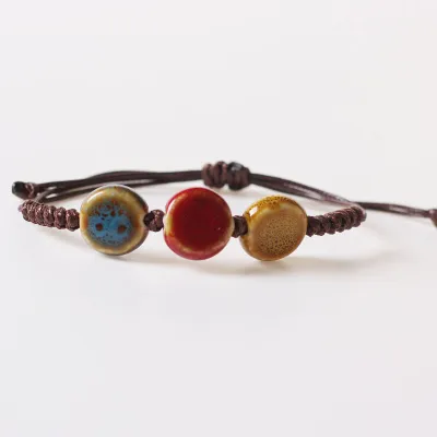 Ethnic Vintage Beaded Ceramic Round Bracelet